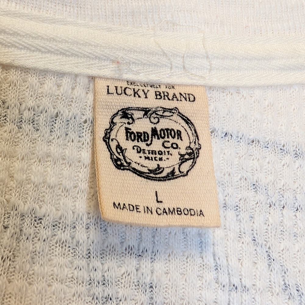 Lucky Brand Ford Motor Co Detroit Waffle Knit Thermal Shirt Men’s L - Picture 4 of 11